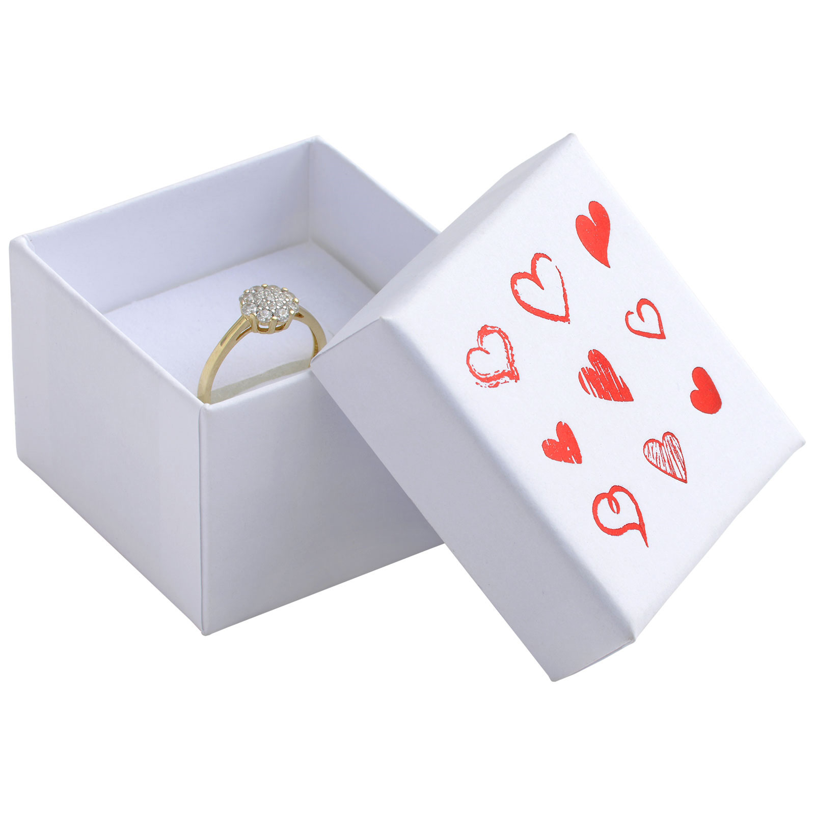 Šperky4U Dárková krabička na prsten se srdíčky - KR0471