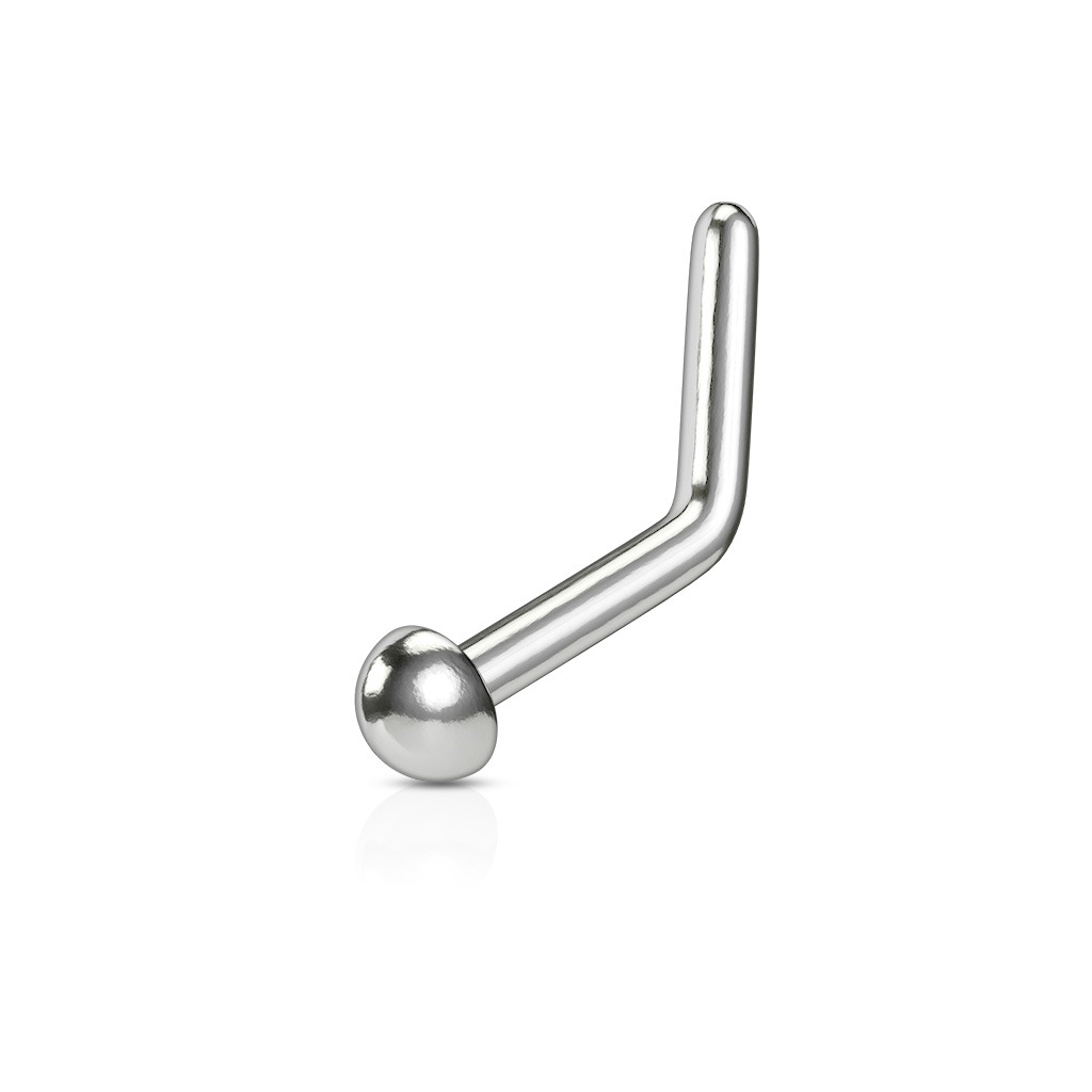 Šperky4U Zahnutý piercing do nosu půlkulička - TITAN - TIT1026-02