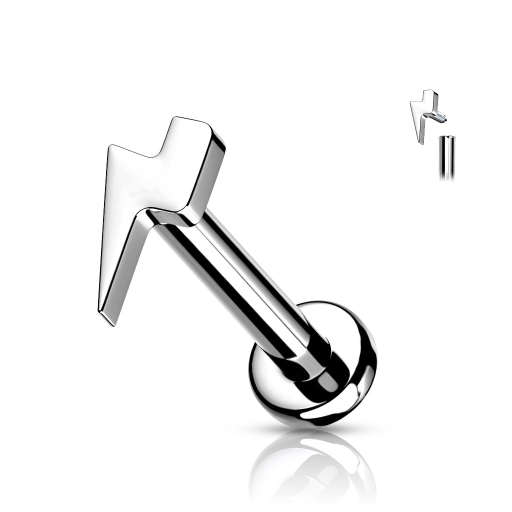 Piercing do brady - labreta TITAN 1,2 x 8 mm, blesk