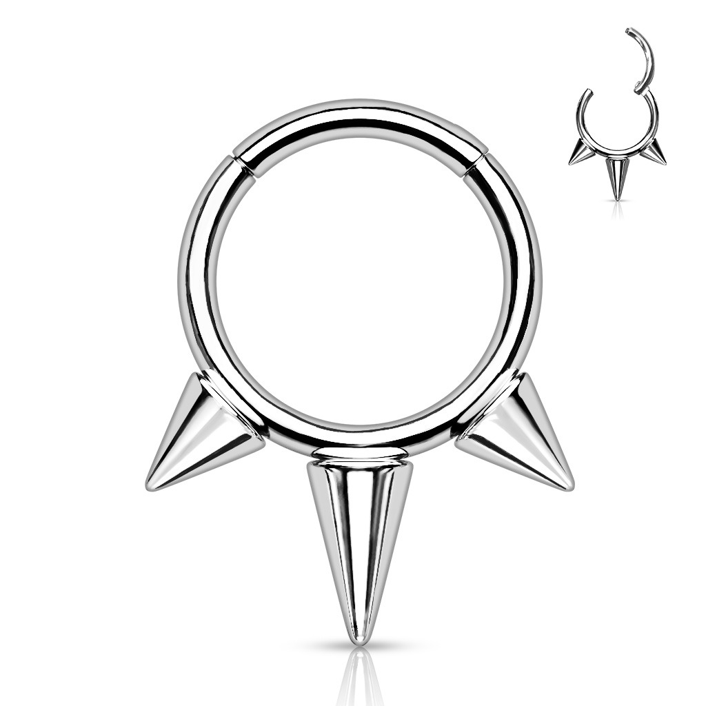 Šperky4U Piercing segment kruh TITAN s hroty 1,2 x 8 mm - TIT1127-1208