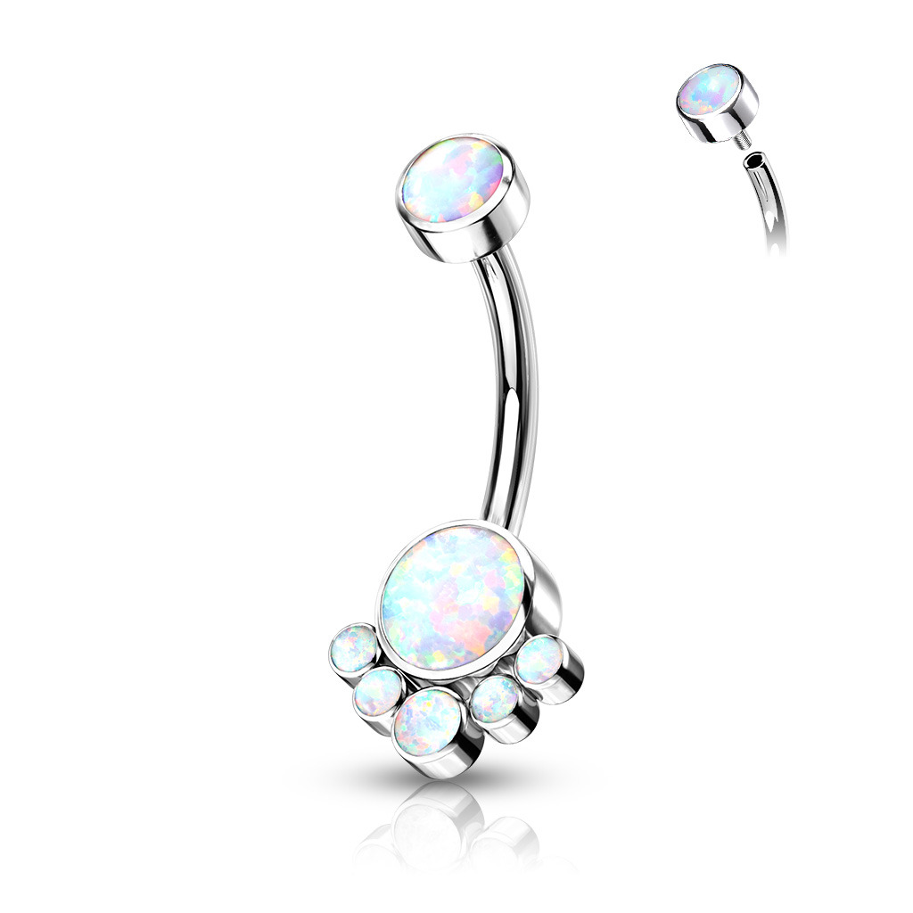 Piercing do pupku s opálom - TITAN