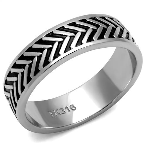 Šperky4U Pánský ocelový prsten - pneumatika - velikost 67 - OPR1472-67