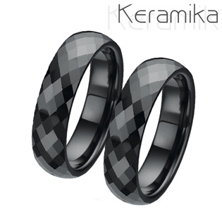 KM1002 Keramické snubní prsteny šíře 6mm - pár