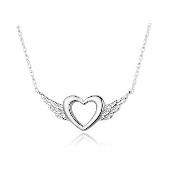 Šperky4U Stříbrný náhrdelník okřídlené srdce - ZB87021