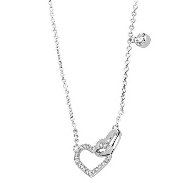 Šperky4U Stříbrný náhrdelník s propojená srdce - ZB87270