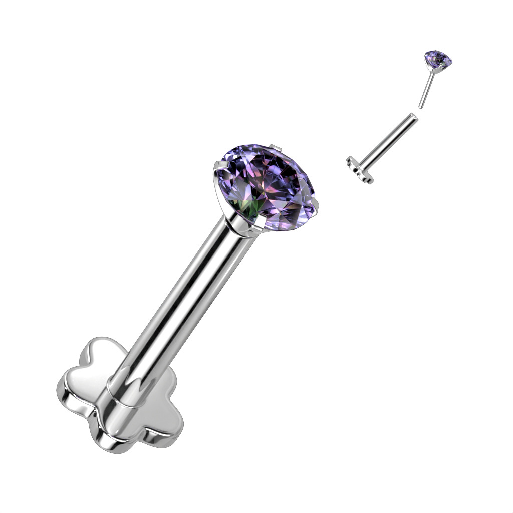 Šperky4U PUSH IN piercing do brady / ucha TITAN 1,2 x 8 mm - TIT1170-VM