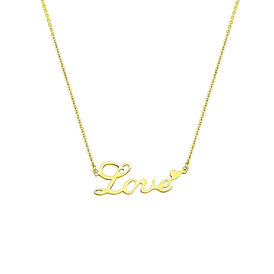 Pozlátený oceľový náhrdelník " Love "