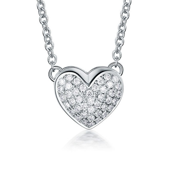 Šperky4U Stříbrný náhrdelník srdíčko - ZB87136