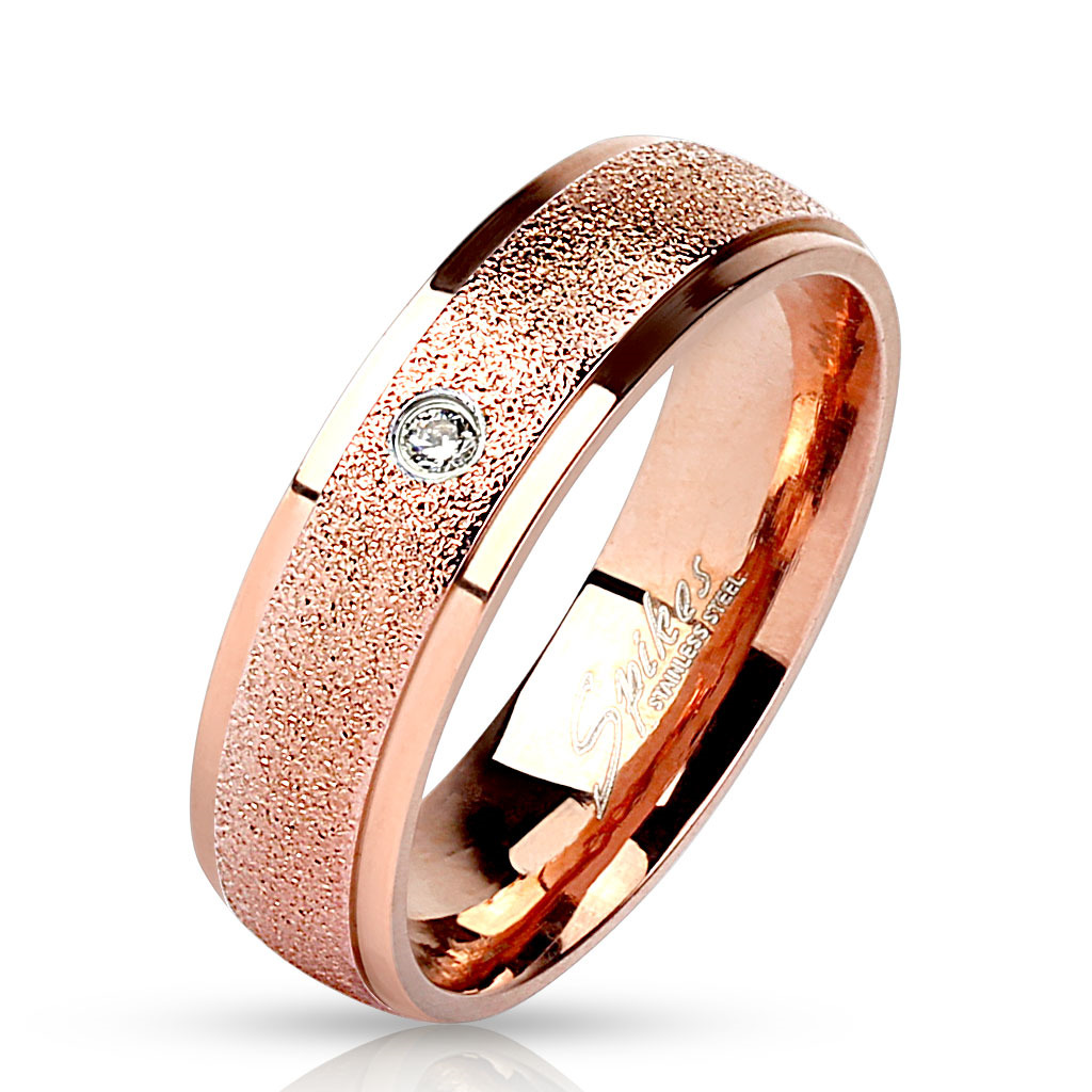 Šperky4U Ocelový prsten se zirkonem - velikost 60 - OPR0015-6-60
