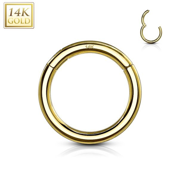 Šperky4U Zlatý piercing - segment kruh, Au 585/1000 - ZL01262-YG-1010