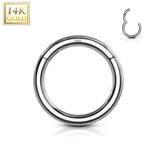Šperky4U Zlatý piercing - segment kruh, Au 585/1000 - ZL01262-WG-1010