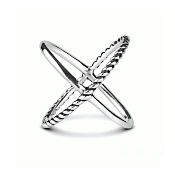 Šperky4U Stříbrný prsten překřížený - velikost 57 - ZB82513-57