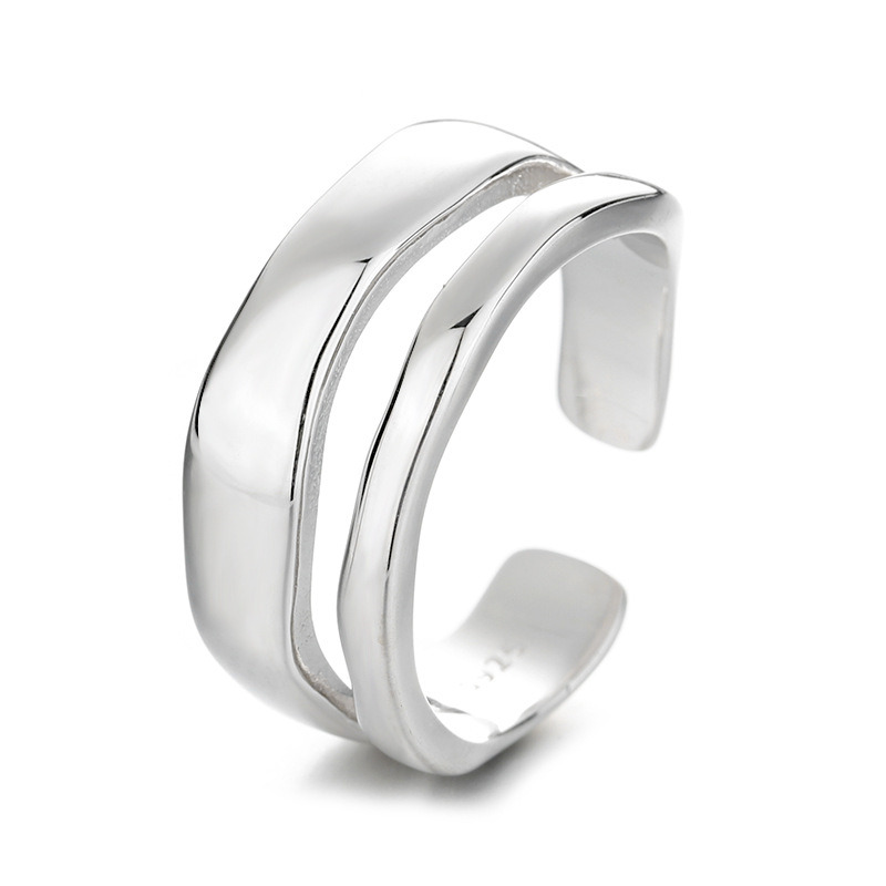 NUBIS® Dvojitý stříbrný prsten - velikost universální - NB-5527
