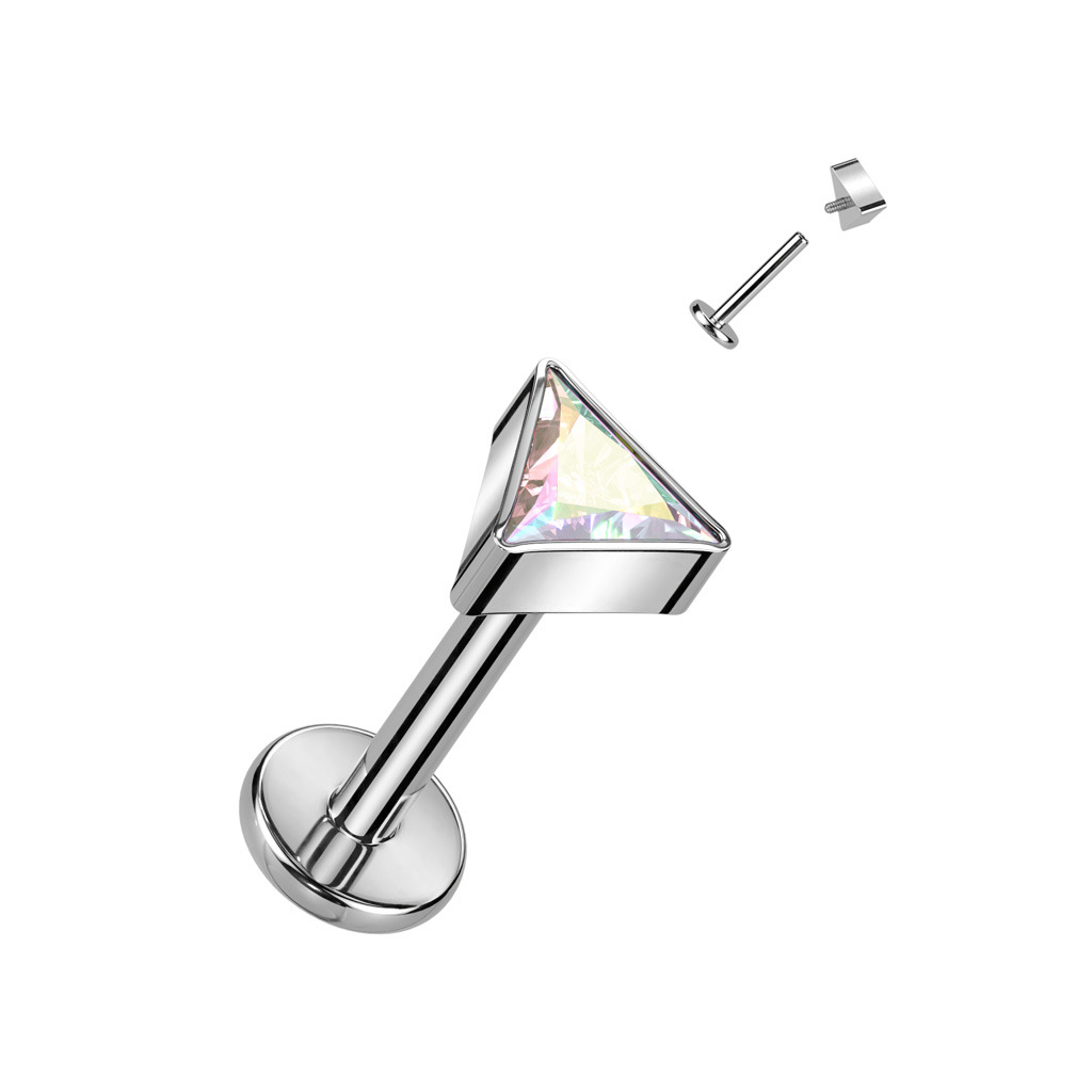 Šperky4U Piercing do brady - labreta TITAN trojúhelník - TIT1261AB-1208