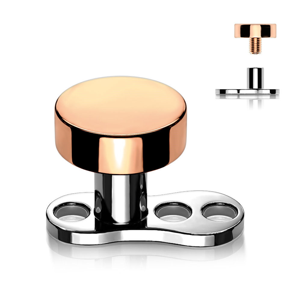 Šperky4U Kompletní microdermal piercing 1,2 mm - placka zlacená - MD027-RD