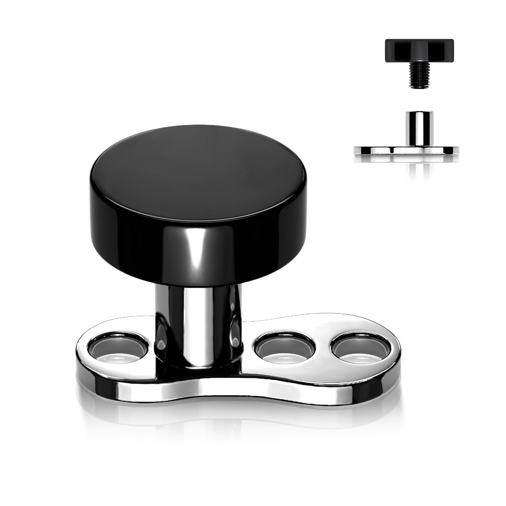Kompletný microdermal piercing - placka čierna