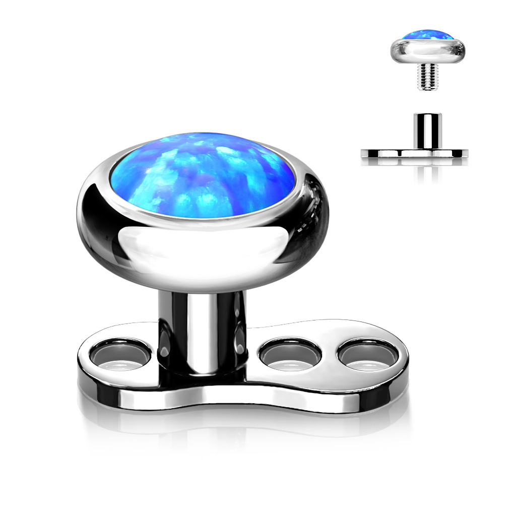 Kompletný microdermal piercing 1,2 mm - opál
