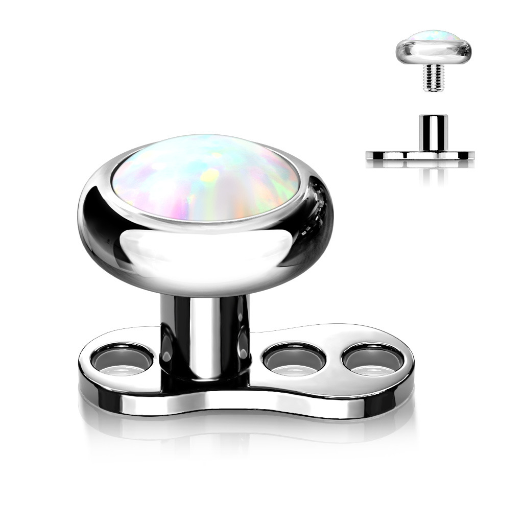Šperky4U Kompletní microdermal piercing 1,2 mm - opál - MD029-OP17-04