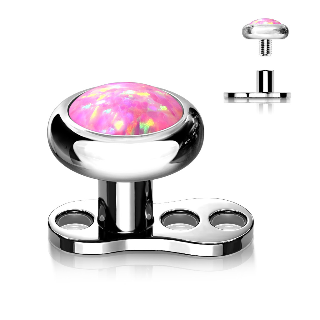 Šperky4U Kompletní microdermal piercing 1,2 mm - opál - MD029-OP22-04