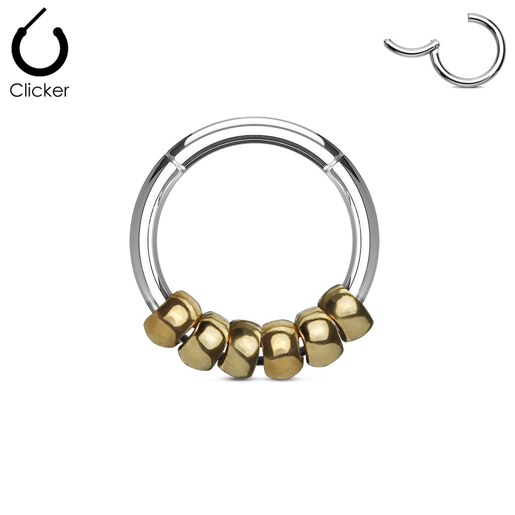 Šperky4U Piercing segment kruh ozdobný, 1,2 x 8 mm - K01046-GD
