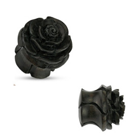 Šperky4U Dřevěný plug do ucha růže, průměr 14 mm - PL01005-14K