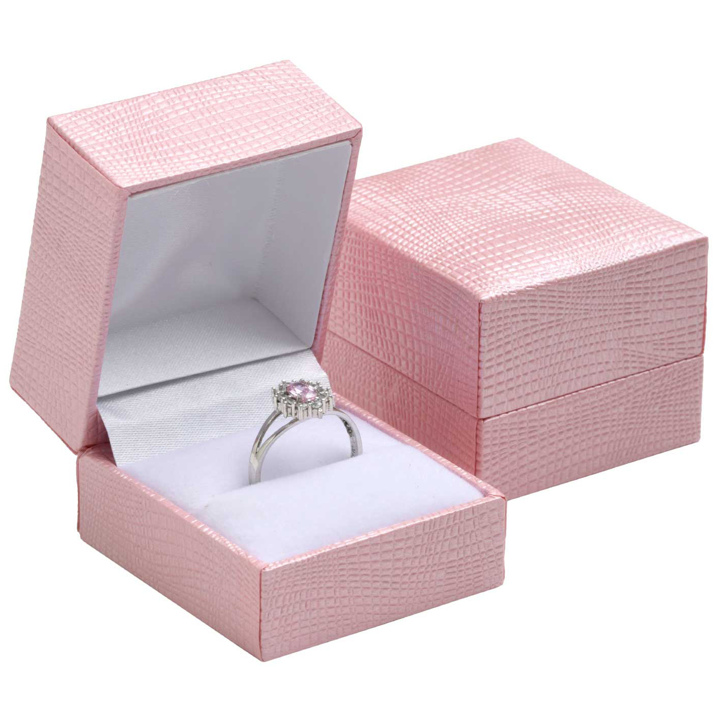 Šperky4U Růžová koženková krabička na prsten - KR0481