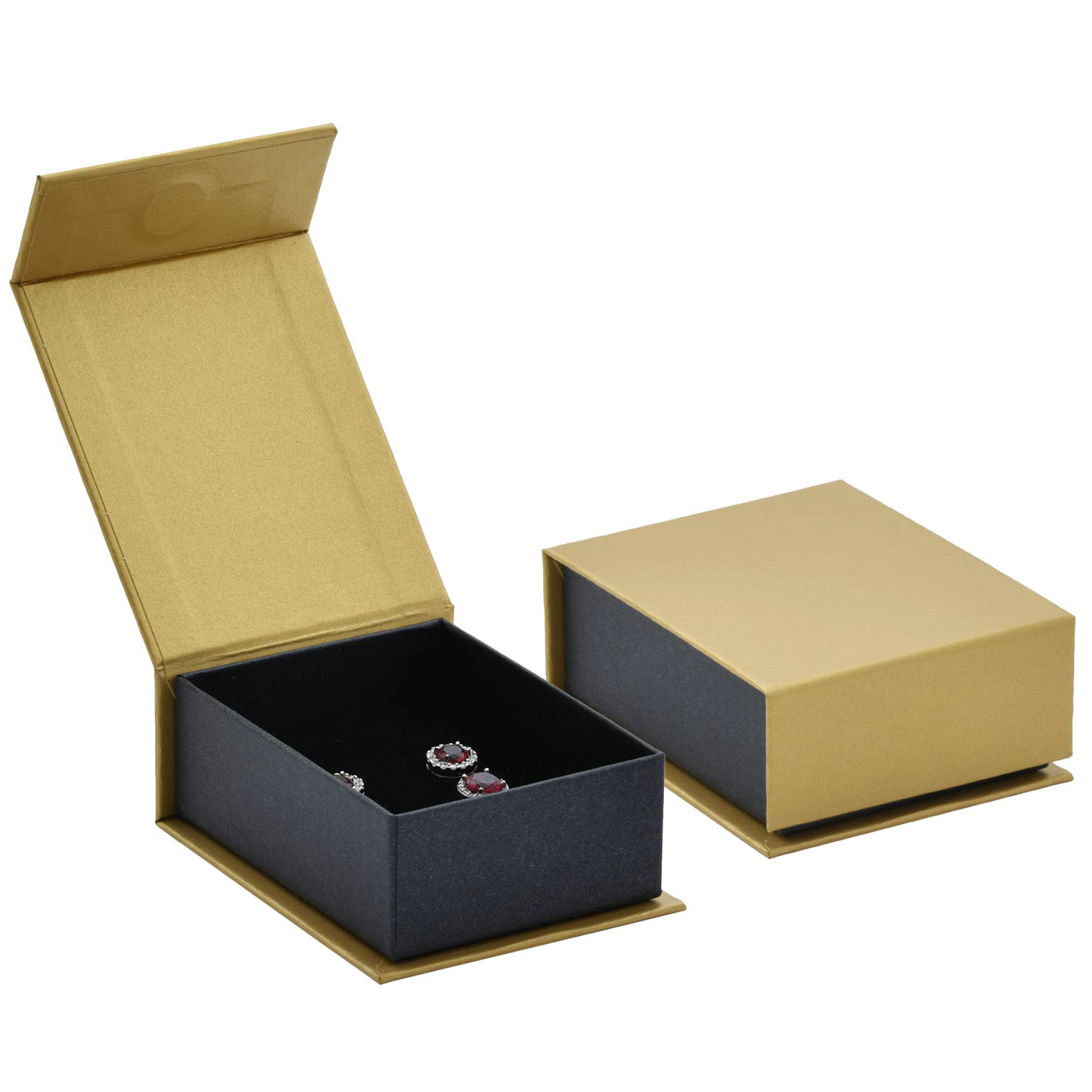Šperky4U Dárková krabička na soupravu zlatá/černá - KR0542
