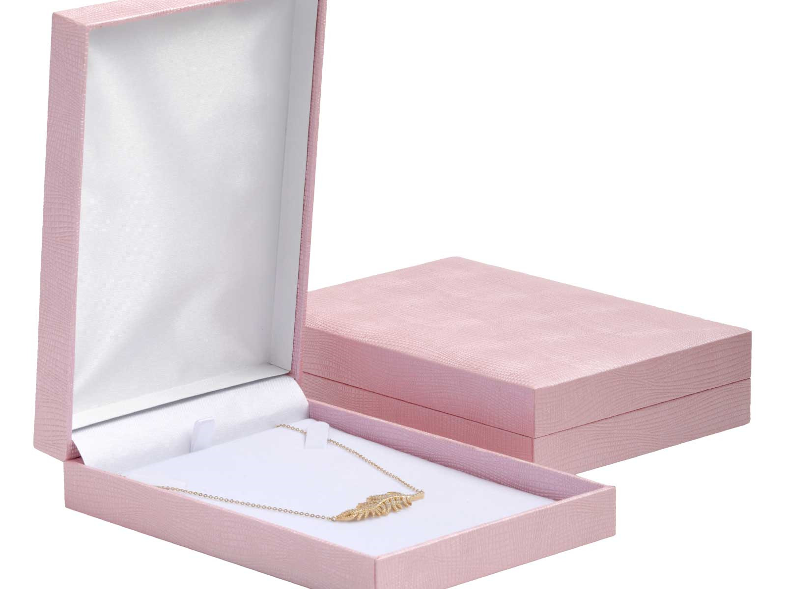 Šperky4U Růžová koženková krabička na náhrdelník - KR0480