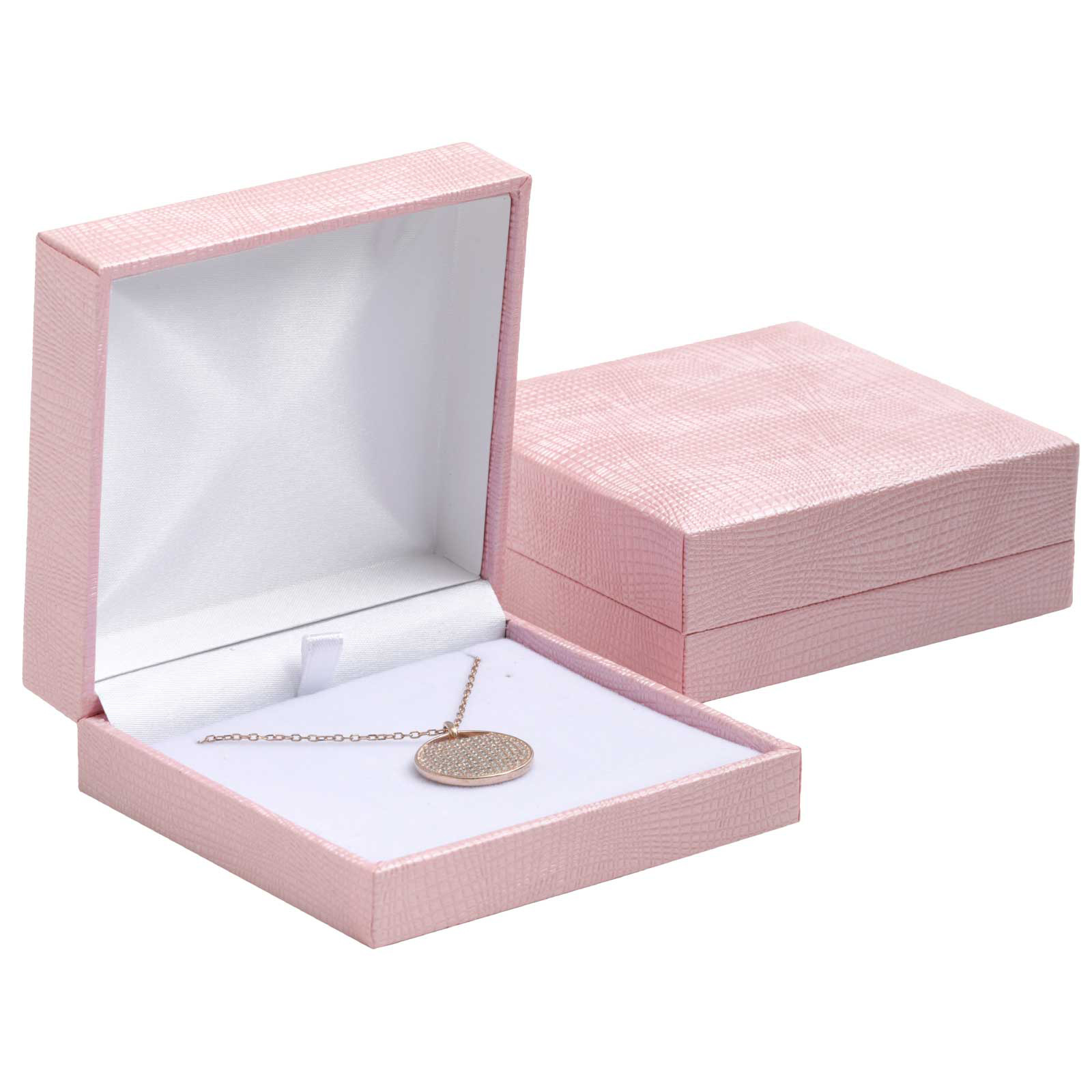Šperky4U Růžová koženková krabička na náhrdelník nebo řetízek - KR0483