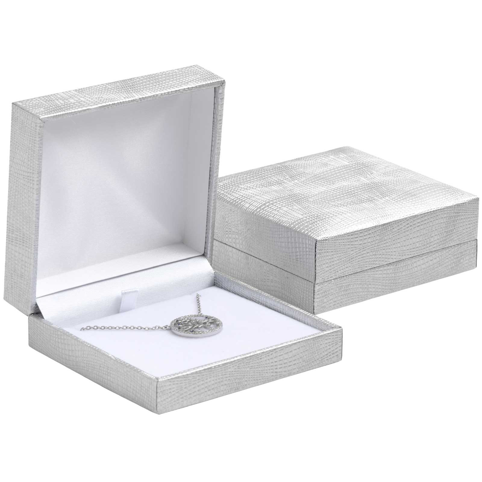 Šperky4U Stříbrná koženková krabička na náhrdelník nebo řetízek - KR0493