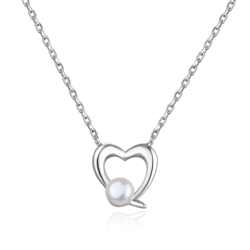 NUBIS® Střibrný náhrdelník s přírodní perlou - NB-2167