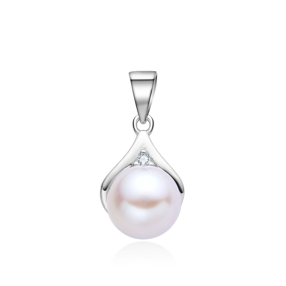 NUBIS® Stříbrný přívěšek s perličkou a zirkony - NB-4359