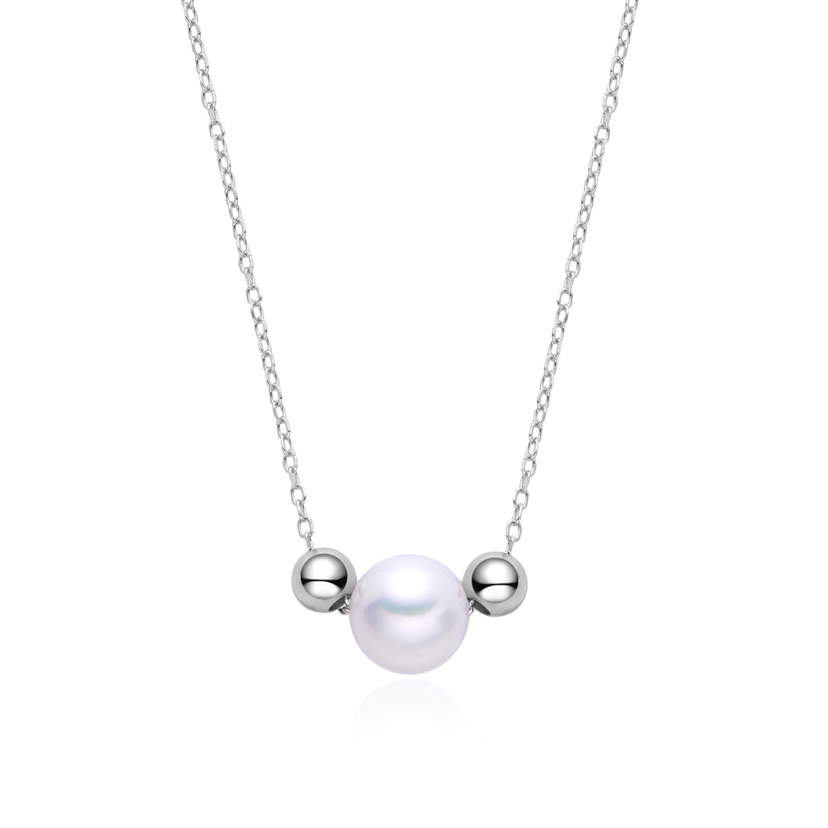 NUBIS® Stříbrný náhrdelník s přírodní perlou - NB-2299