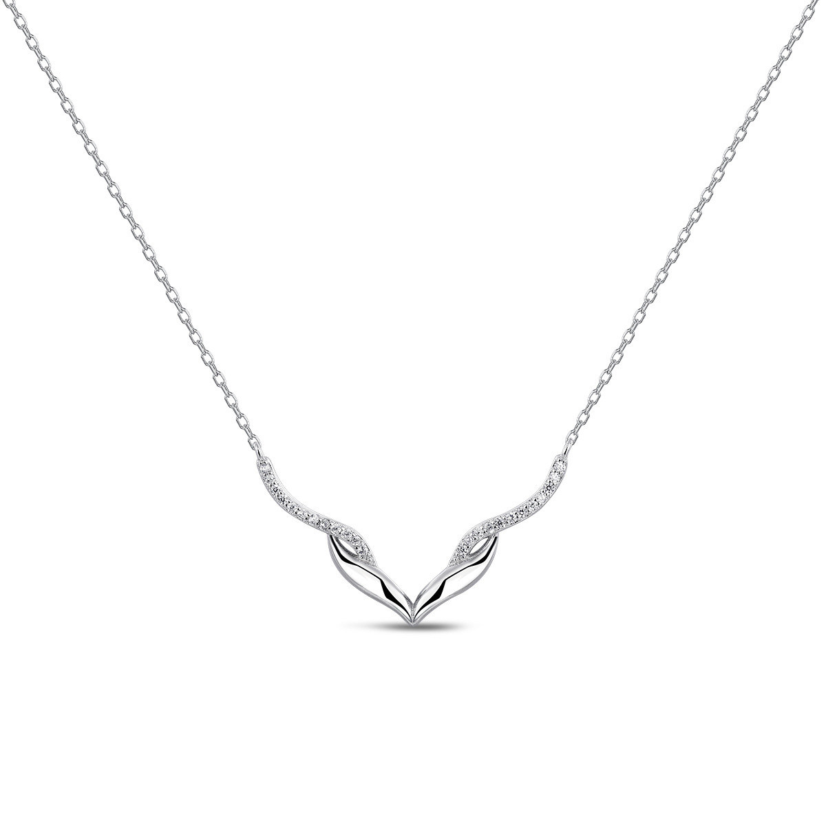 NUBIS® Střibrný náhrdelník dekorovaný zirkony - NB-2332