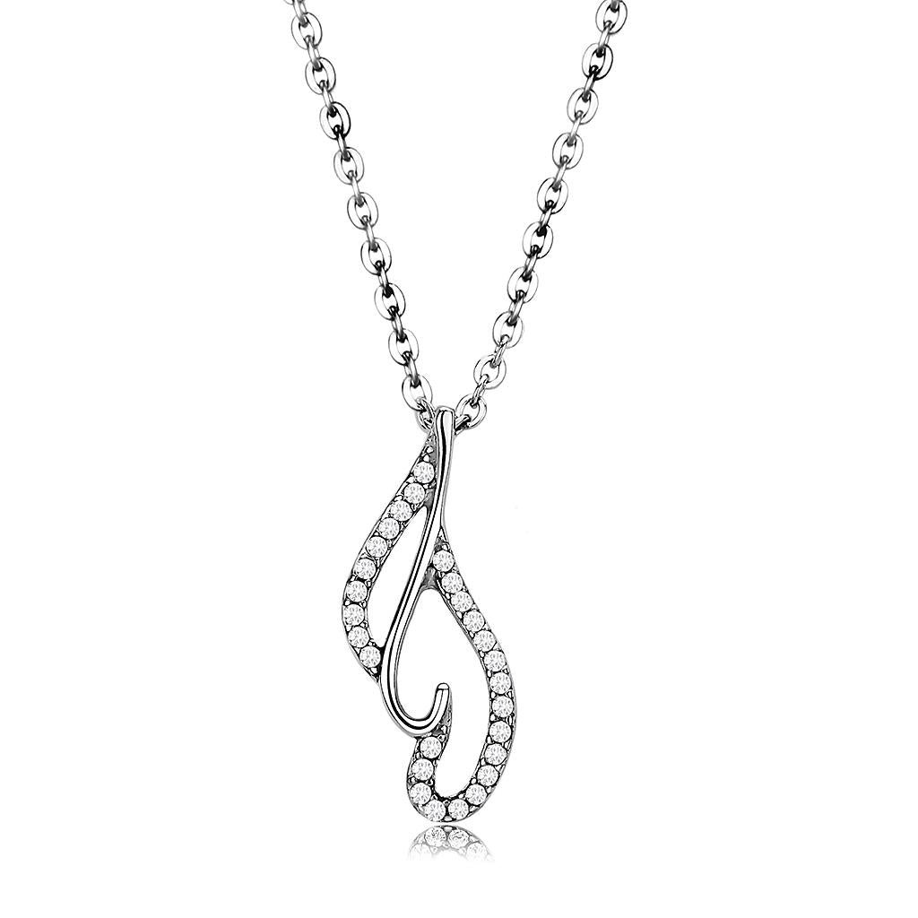 Šperky4U Ocelový náhrdelník se zirkony - OPD0329