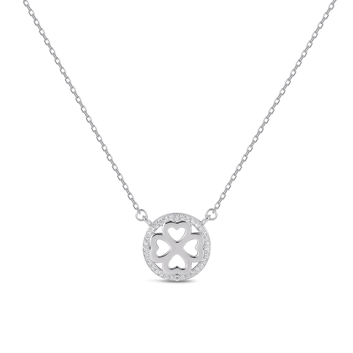 NUBIS® Stříbrný náhrdelník čtyřlístek - NB-2328
