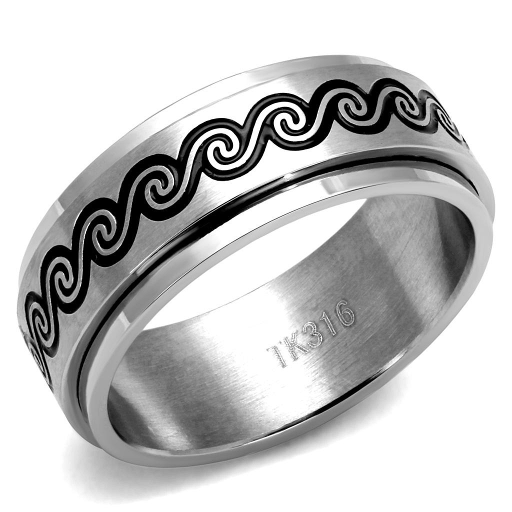 Šperky4U Pánský ocelový prsten TRIBAL - velikost 68 - OPR1941-68