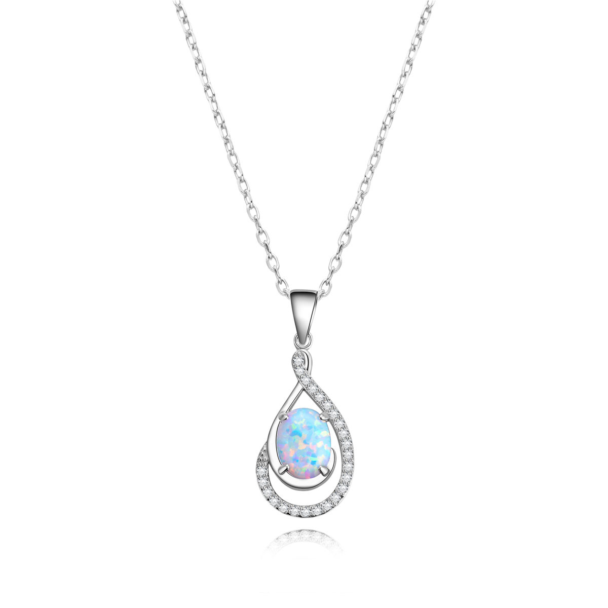 NUBIS® Stříbrný náhrdelník s opálem - NB933-OP17