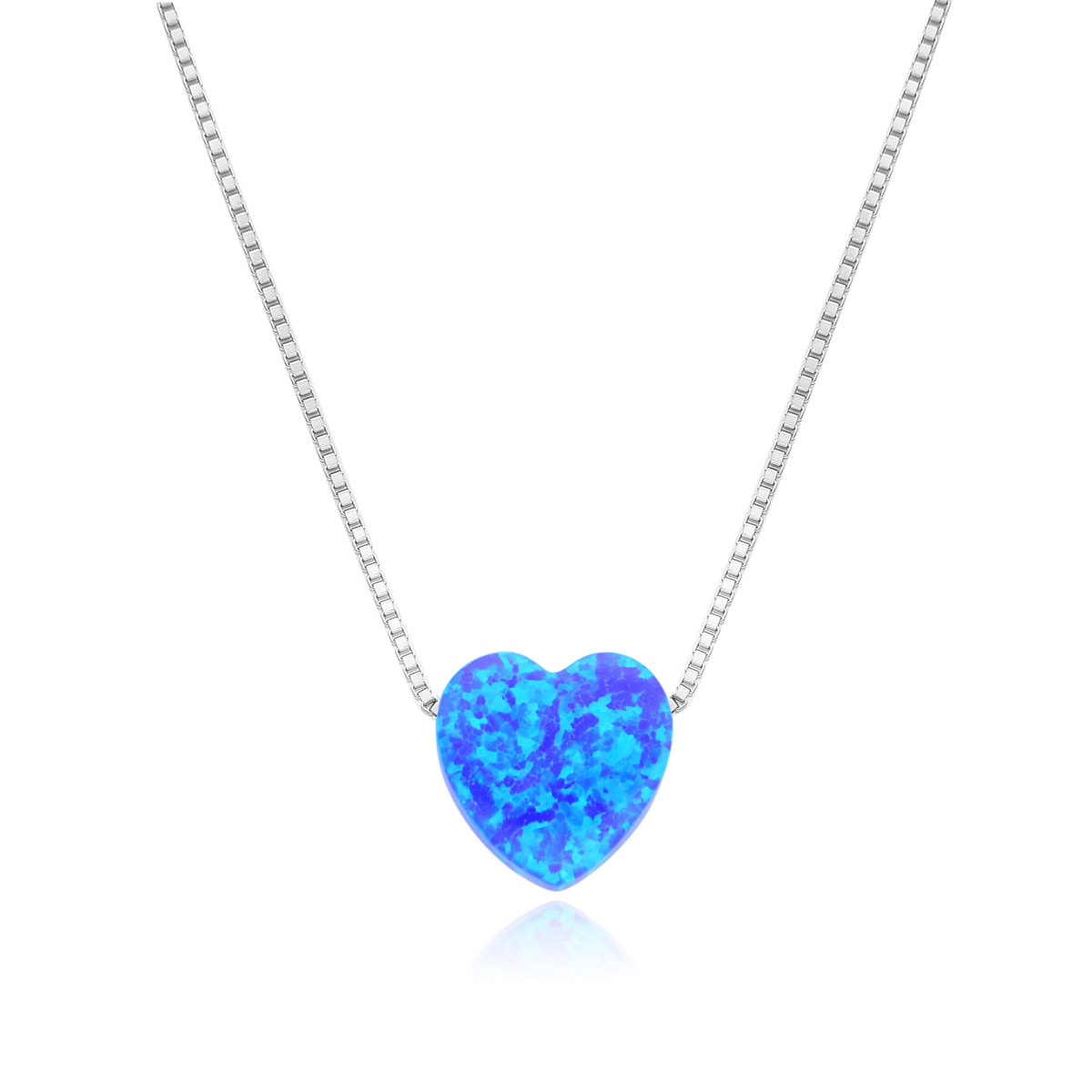NUBIS® Stříbrný náhrdelník srdce s opálem - NB939-OP05