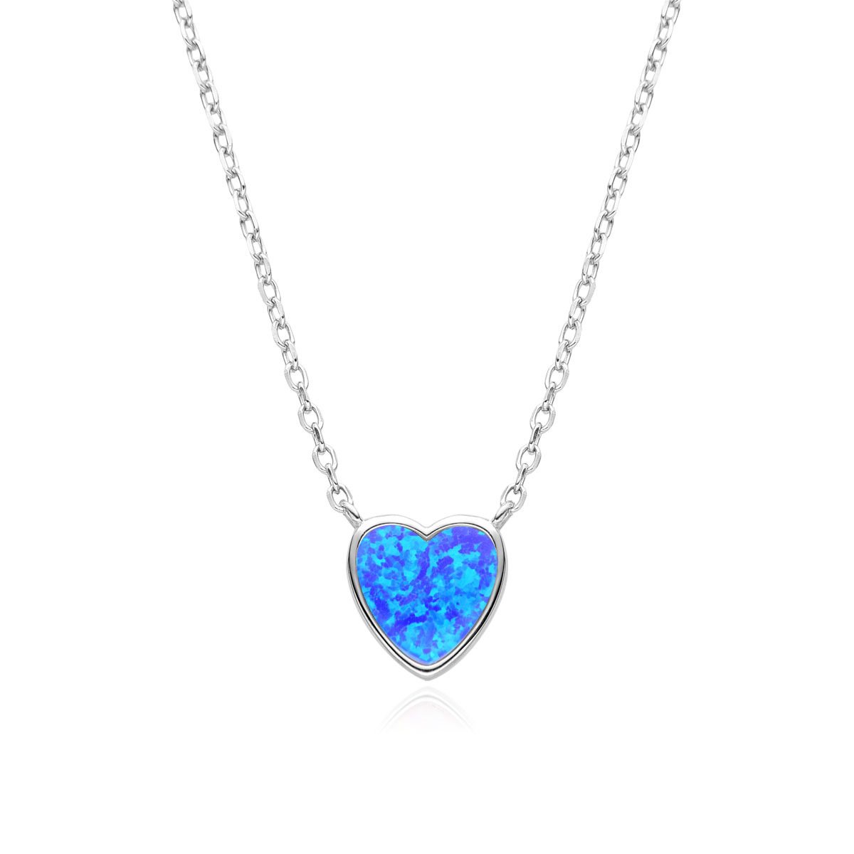 NUBIS® Stříbrný náhrdelník srdce s opálem - NB934-OP05
