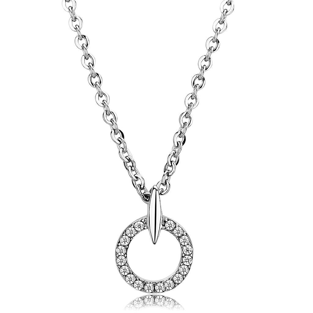 Šperky4U Ocelový náhrdelník se zirkony - OPD0328