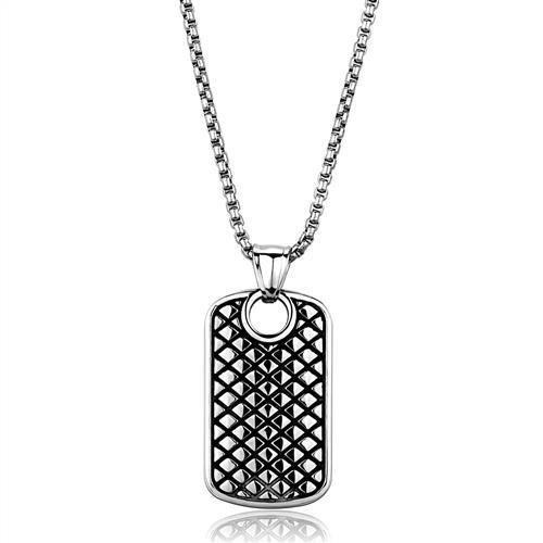 Šperky4U Ocelový náhrdelník s destičkou - OPD0331