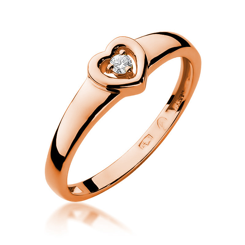 NUBIS® Zlatý zásnubní prsten s diamantem - velikost 48 - W-001R-48