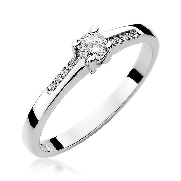 NUBIS® Zlatý zásnubní prsten s diamanty - W-258W