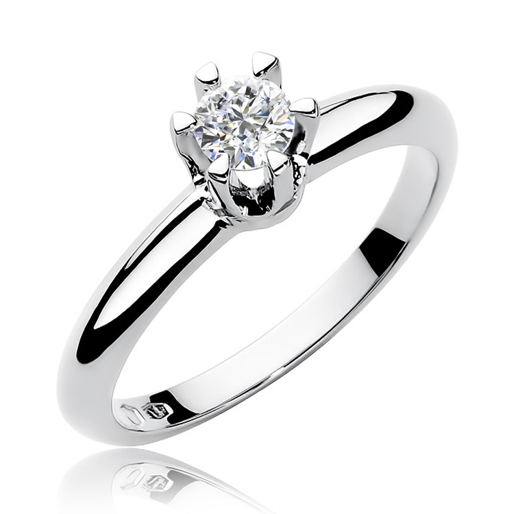 NUBIS® Zlatý zásnubní prsten s diamantem - W-267W