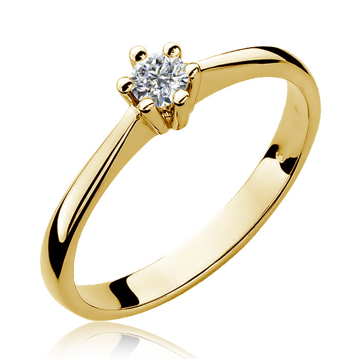 NUBIS® Zlatý zásnubní prsten s diamantem - W-256G