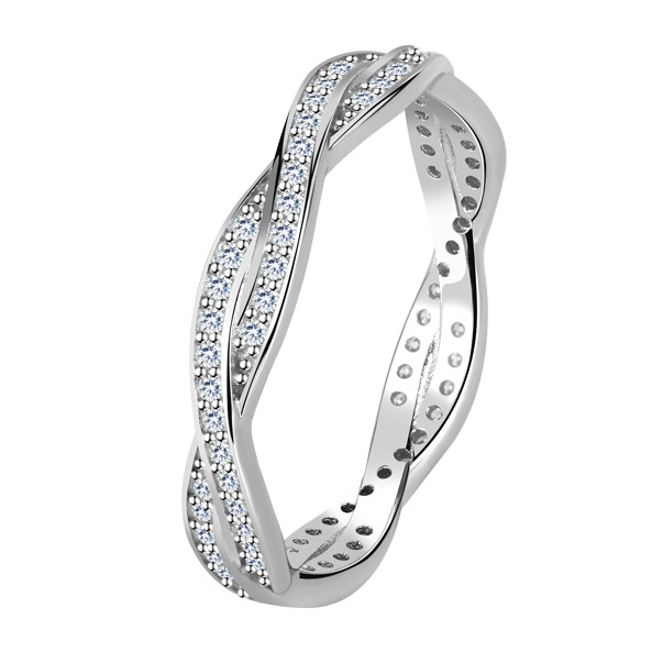 NUBIS® Stříbrný prsten se zirkony - velikost 56 - NB-5517-56