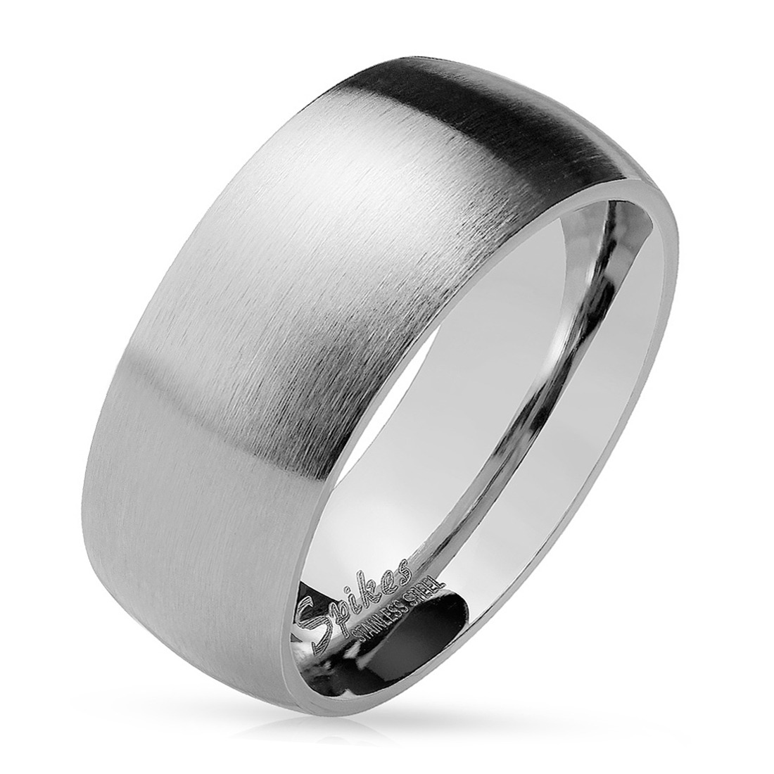Šperky4U OPR0028 Ocelový prsten matný, šíře 8 mm - velikost 65 - OPR0028-8-65