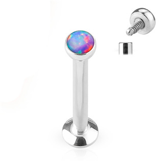 Levně Piercing do brady - labreta 1,2 x 6 mm, fialový opál - LB1020A-1206
