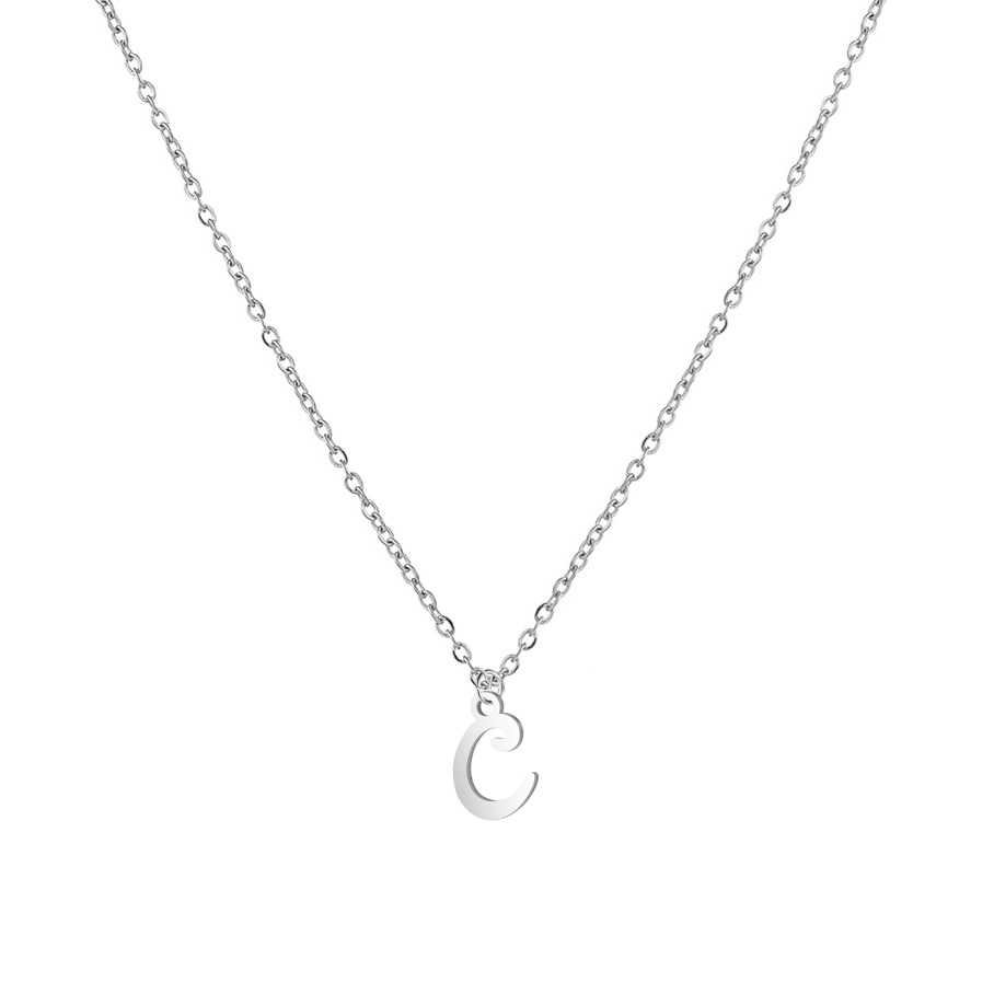 Šperky4U Ocelový náhrdelník, písmeno - OPD0339-C